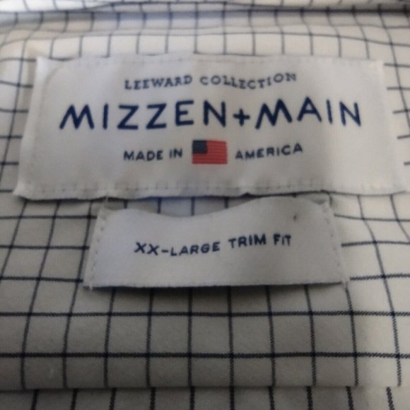 Mizzen+Main Dress Shirt‎ Mens XXL White Check Leeward Collection - Picture 4 of 5